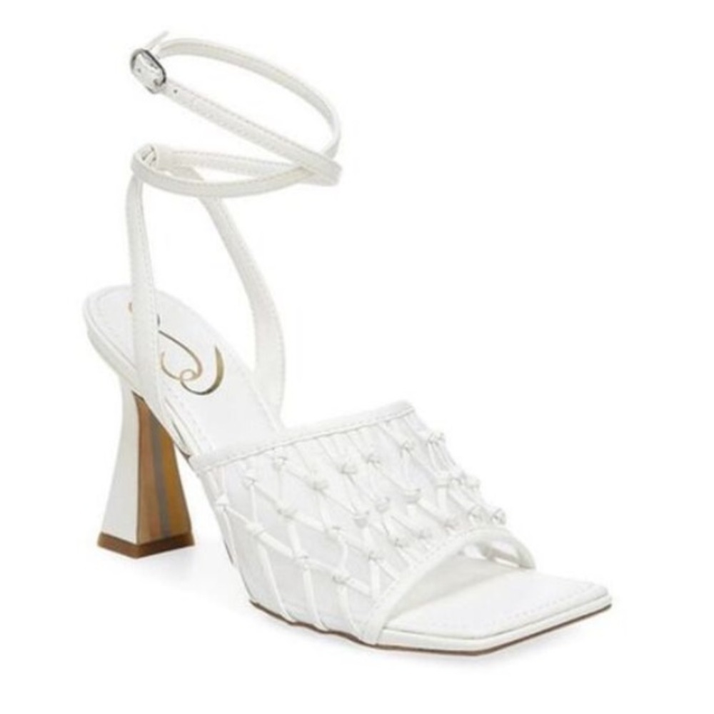 NEW! SAM EDELMAN WHITE CANDICE HEEL SANDAL - SIZE 10 ✈️
